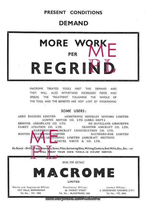 : Macrome Treated Tools For Regrinding : Macrome Treated Tools For Regrinding