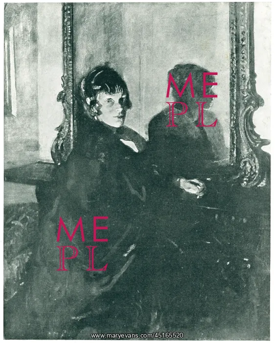 : Madame. A portrait painting of a woman who is sat by a table : Madame. A portrait painting of a woman who is sat by a table