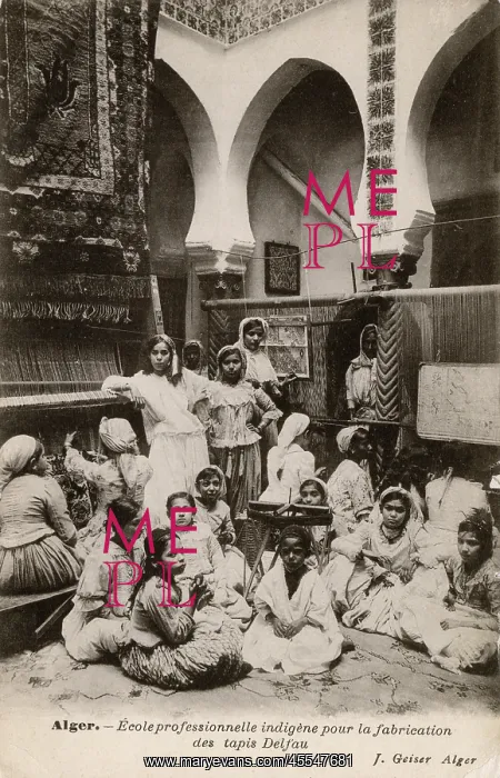 : Madame Delfau's school of carpet making, Algiers, Algeria : Madame Delfau's school of carpet making, Algiers, Algeria