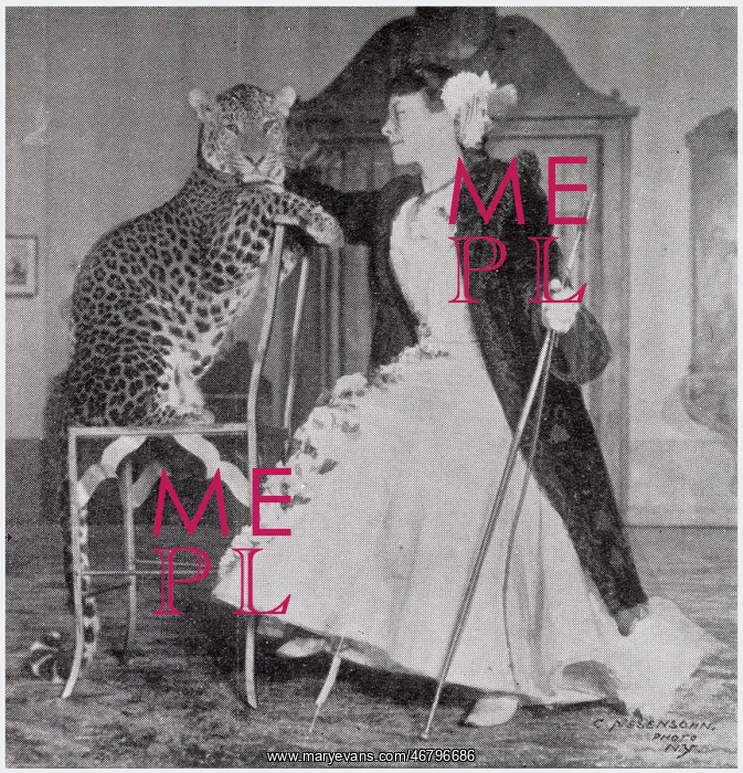 : Madame Morelli with one of her Leopards 1908 : Madame Morelli with one of her Leopards 1908