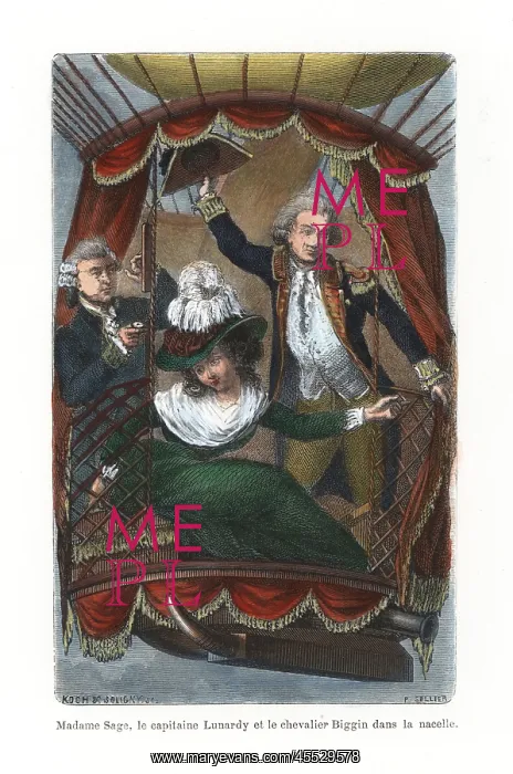 : Madame Sage and George Biggin during the balloon : Madame Sage and George Biggin during the balloon