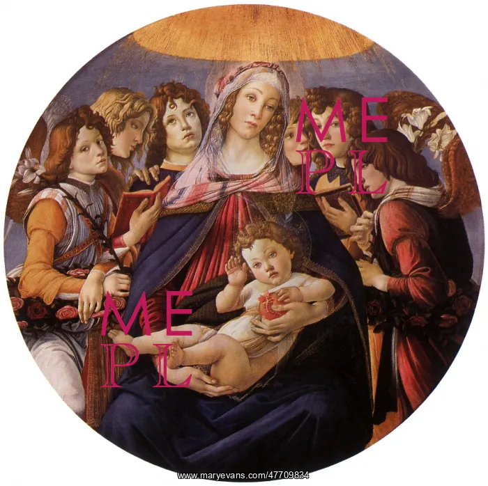 : Madonna and Child with Angels, by Botticelli : Madonna and Child with Angels, by Botticelli