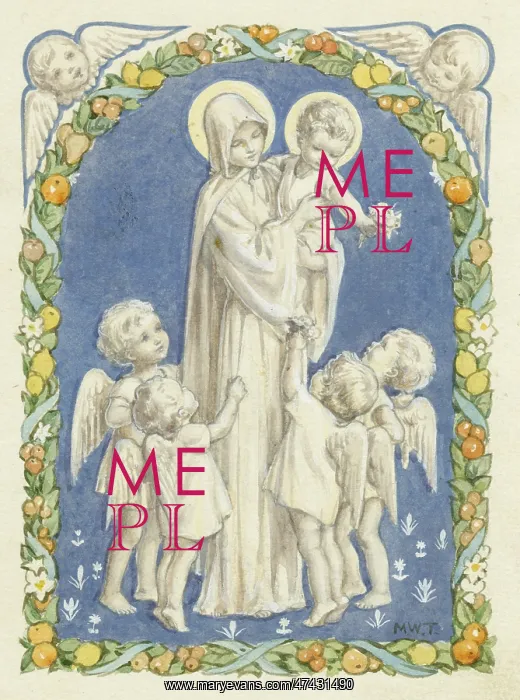 : Madonna and Child with four child angels : Madonna and Child with four child angels