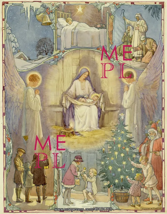: Madonna and Child with Christmas scenes : Madonna and Child with Christmas scenes