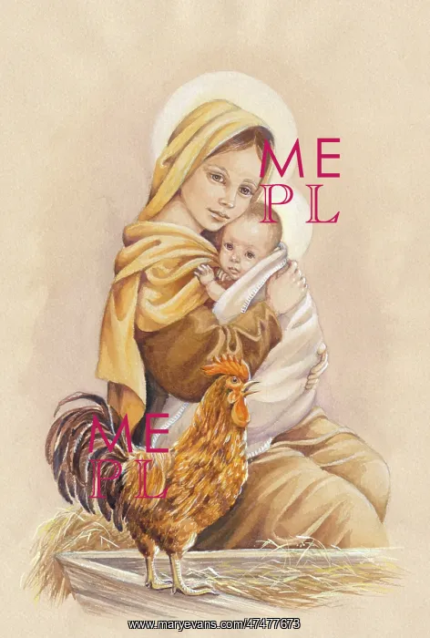 : Madonna and Child with crowing cockerel : Madonna and Child with crowing cockerel