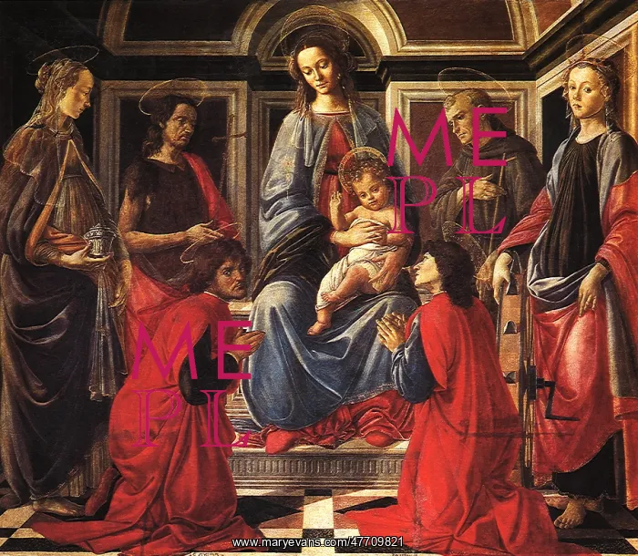 : Madonna and Child Enthroned, by Botticelli : Madonna and Child Enthroned, by Botticelli
