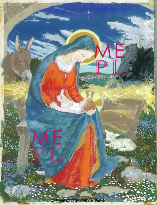 : Madonna and Child with ox and ass and lamb : Madonna and Child with ox and ass and lamb