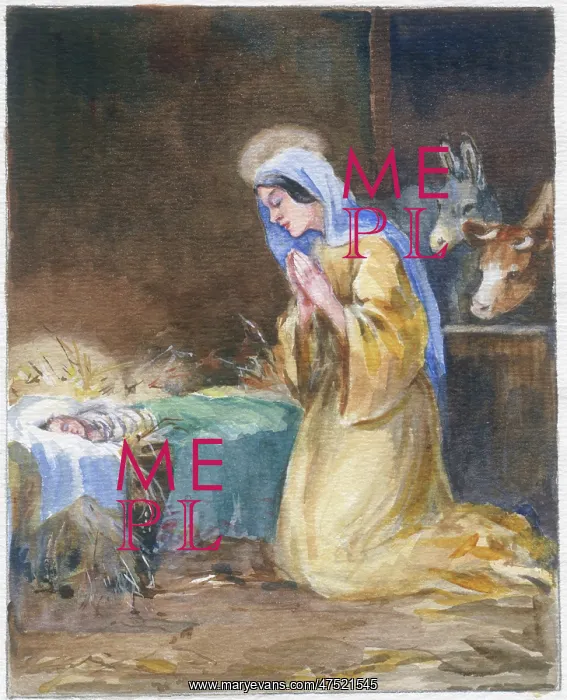  : Madonna and Child, with ox and ass, in stable