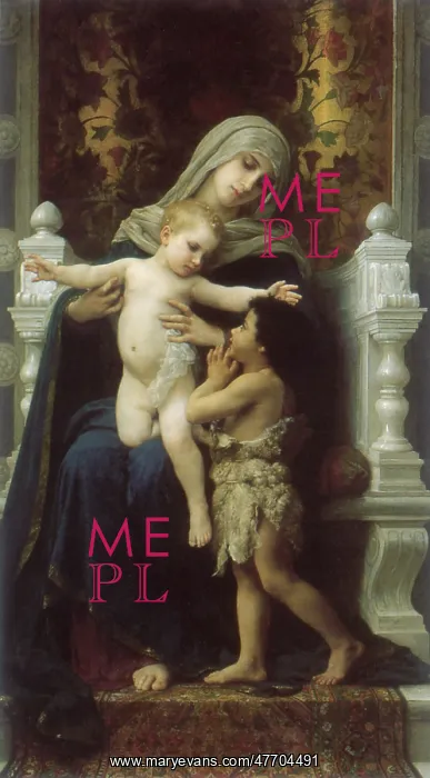 : Madonna and Child with Saint John the Baptist, by Bouguereau : Madonna and Child with Saint John the Baptist, by Bouguereau