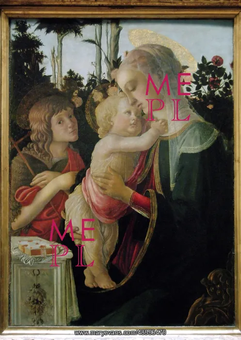 : Madonna and Child with St John the Baptist, by Botticelli : Madonna and Child with St John the Baptist, by Botticelli