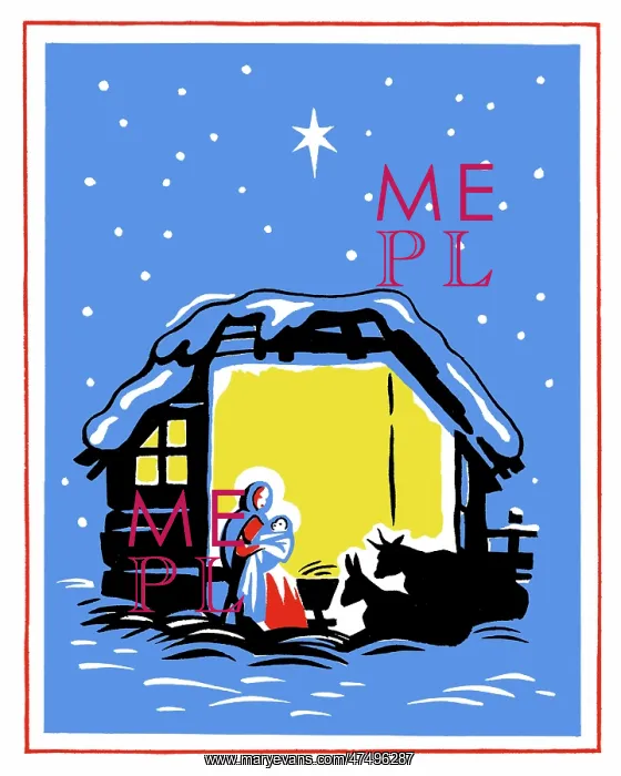 : Madonna and Child in the stable : Madonna and Child in the stable
