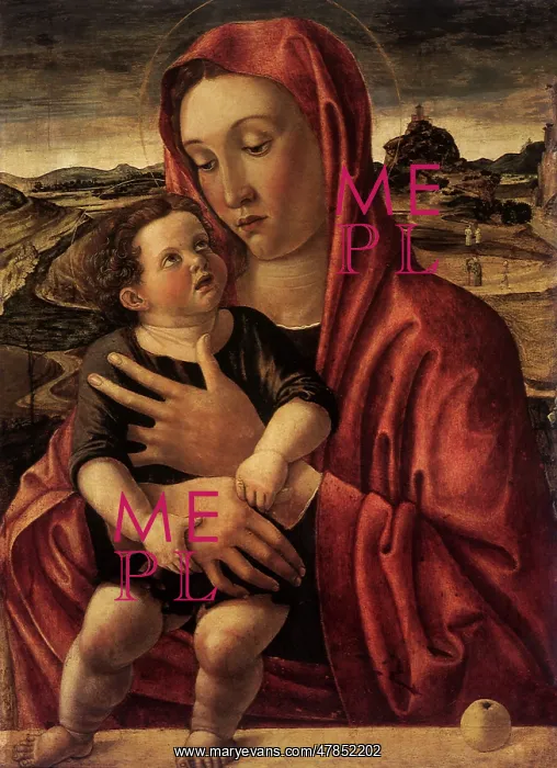 : Madonna, with Child Standing on a Parapet, by Bellini : Madonna, with Child Standing on a Parapet, by Bellini