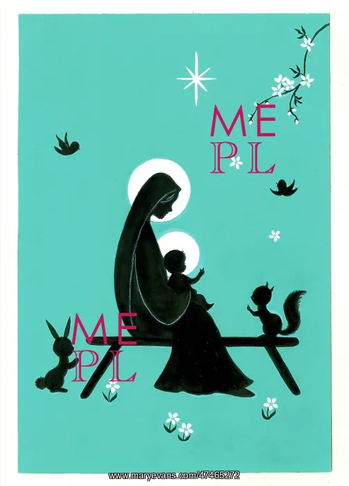 : Madonna and Child ? two-colour design : Madonna and Child ? two-colour design