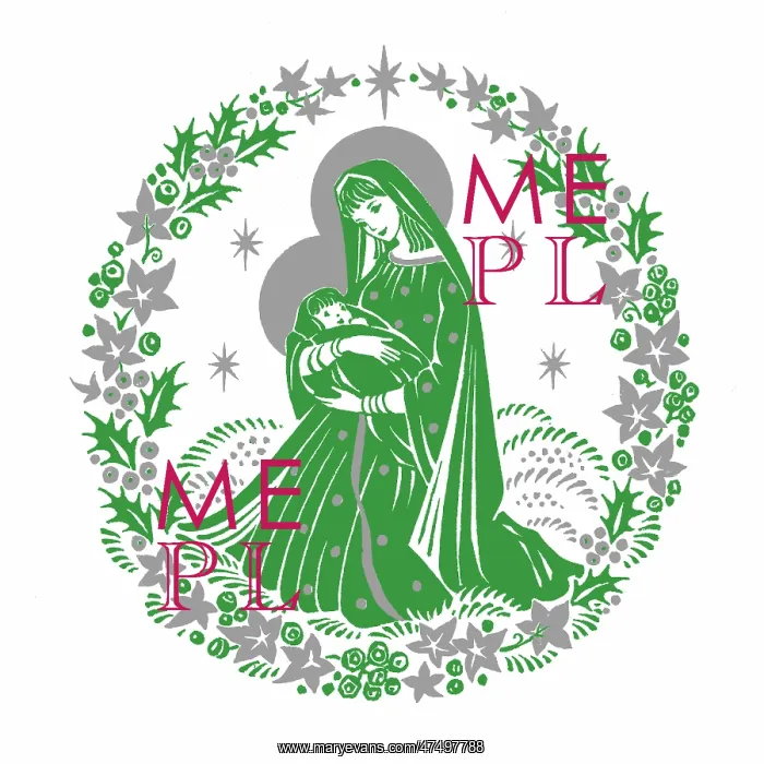 : Madonna and Child with a wreath around : Madonna and Child with a wreath around