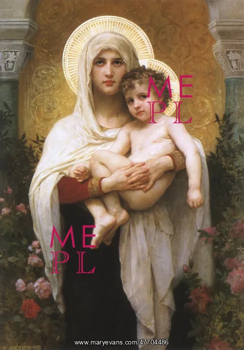 : Madonna Holding Child, by Bouguereau : Madonna Holding Child, by Bouguereau