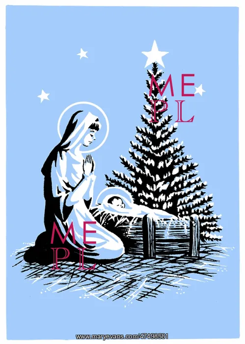 : Madonna kneeling beside Holy Baby : Madonna kneeling beside Holy Baby
