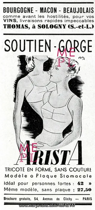 : Magazine Advertisement for Arista bras : Magazine Advertisement for Arista bras