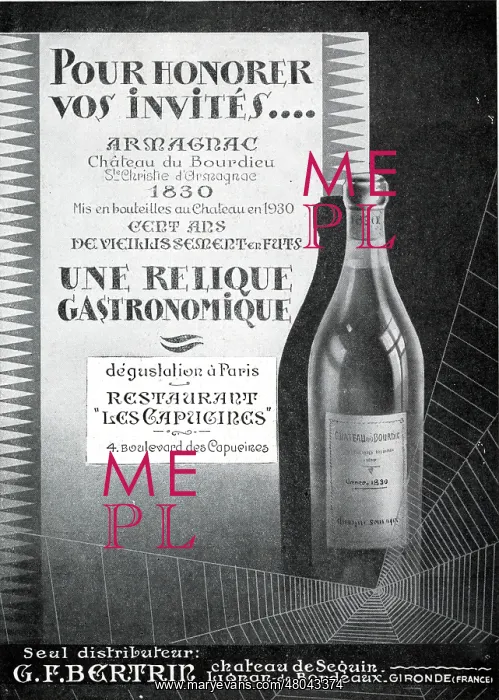 : Magazine Advertisement for Armagnac : Magazine Advertisement for Armagnac