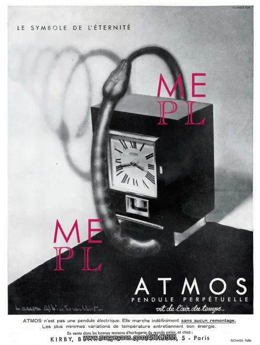 : Magazine Advertisement for Atmos clocks : Magazine Advertisement for Atmos clocks
