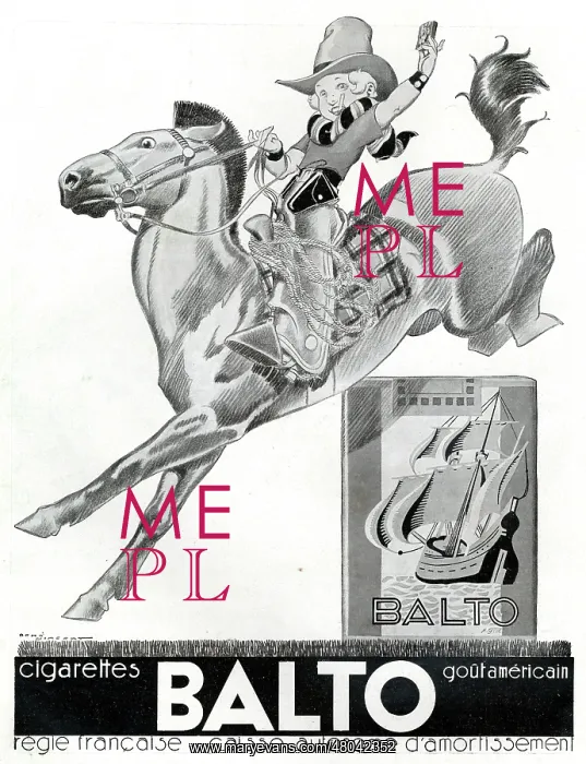 : Magazine Advertisement for Balto cigarettes : Magazine Advertisement for Balto cigarettes
