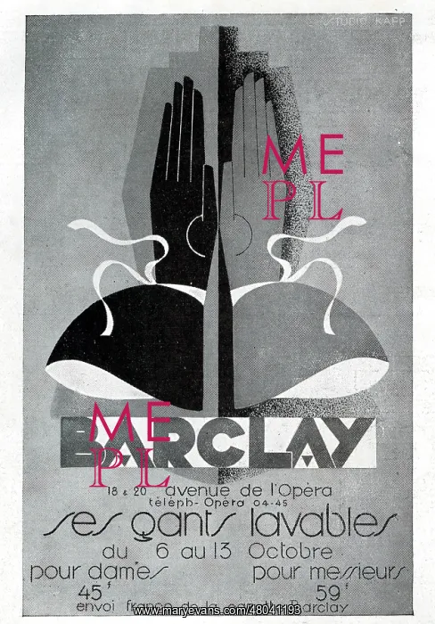 : Magazine Advertisement for Barclay gloves : Magazine Advertisement for Barclay gloves