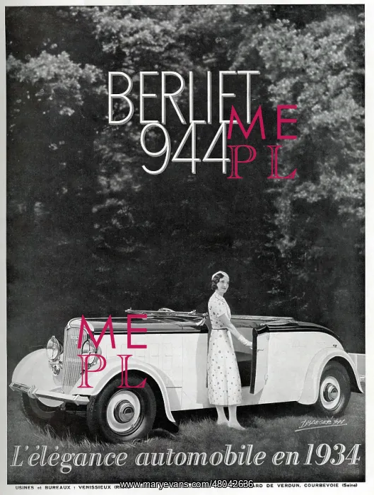 : Magazine Advertisement for the Berliet 944 car : Magazine Advertisement for the Berliet 944 car