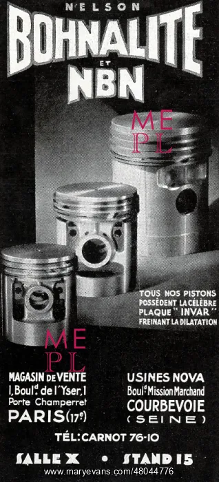 : Magazine Advertisement for Bohnalite and NBN pistons : Magazine Advertisement for Bohnalite and NBN pistons