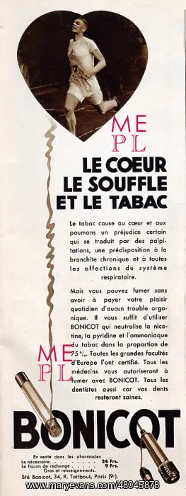 : Magazine Advertisement for Bonicot de-nicotiniser : Magazine Advertisement for Bonicot de-nicotiniser