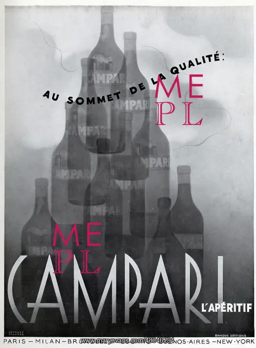 : Magazine Advertisement for Campari aperitif : Magazine Advertisement for Campari aperitif