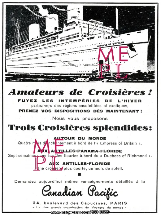 : Magazine Advertisement for Canadian Pacific : Magazine Advertisement for Canadian Pacific
