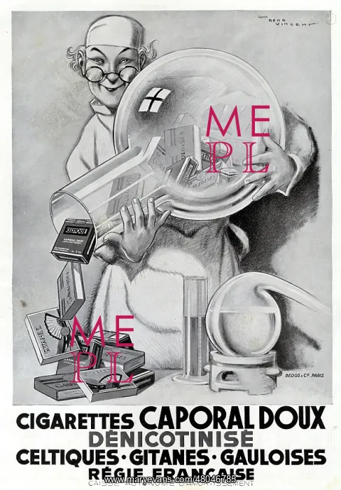 : Magazine Advertisement for Caporal Doux cigarettes : Magazine Advertisement for Caporal Doux cigarettes
