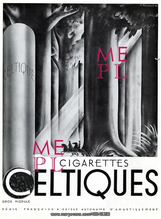 : Magazine Advertisement for Celtiques cigarettes : Magazine Advertisement for Celtiques cigarettes