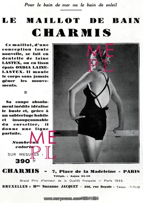 : Magazine Advertisement for Charmis swimsuit : Magazine Advertisement for Charmis swimsuit