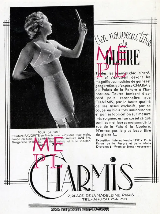: Magazine Advertisement for Charmis underwear : Magazine Advertisement for Charmis underwear