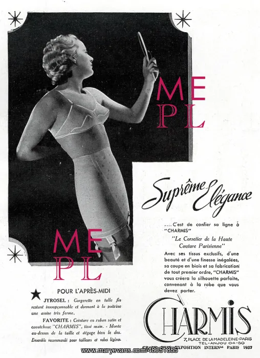 : Magazine Advertisement for Charmis underwear : Magazine Advertisement for Charmis underwear