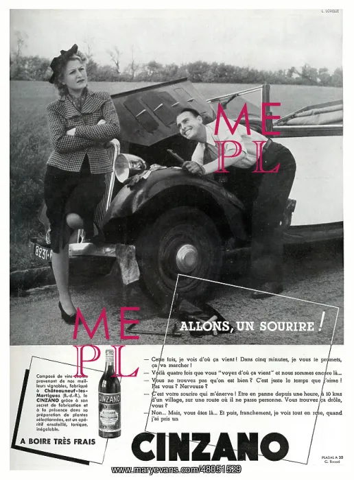 : Magazine Advertisement for Cinzano aperitif : Magazine Advertisement for Cinzano aperitif