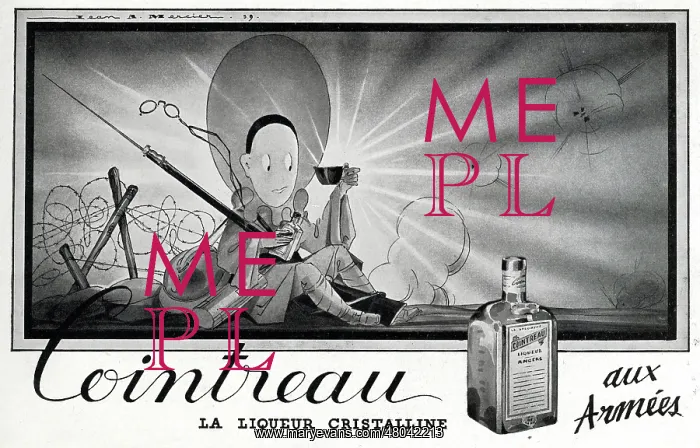 : Magazine Advertisement for Cointreau liqueur, WW2 : Magazine Advertisement for Cointreau liqueur, WW2