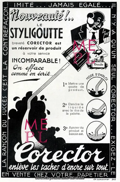 : Magazine Advertisement for Corector fluid : Magazine Advertisement for Corector fluid