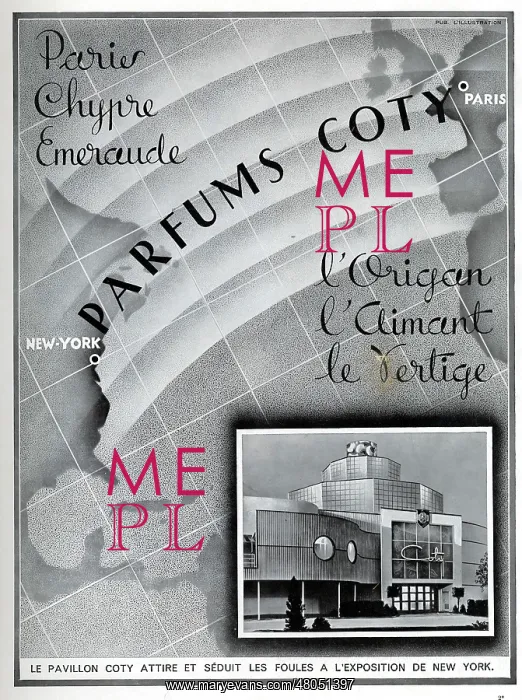 : Magazine Advertisement for Coty perfumes : Magazine Advertisement for Coty perfumes