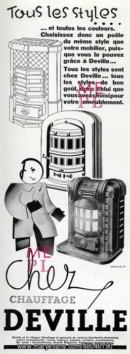 : Magazine Advertisement for Deville heating systems : Magazine Advertisement for Deville heating systems