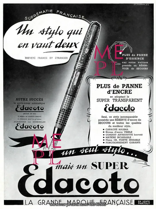 : Magazine Advertisement for Edacoto pens : Magazine Advertisement for Edacoto pens