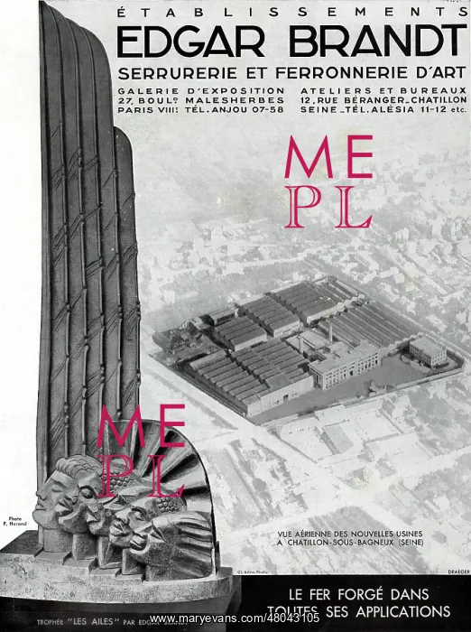  : Magazine Advertisement for Edgar Brandt ironwork