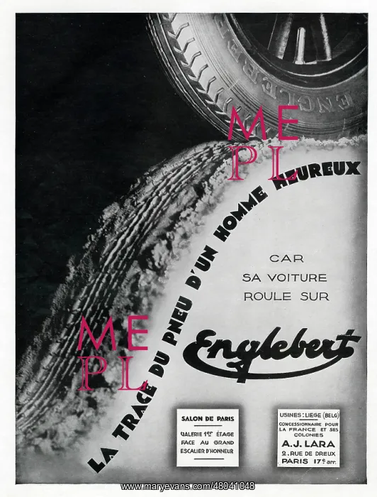 : Magazine Advertisement for Englebert car tyres : Magazine Advertisement for Englebert car tyres