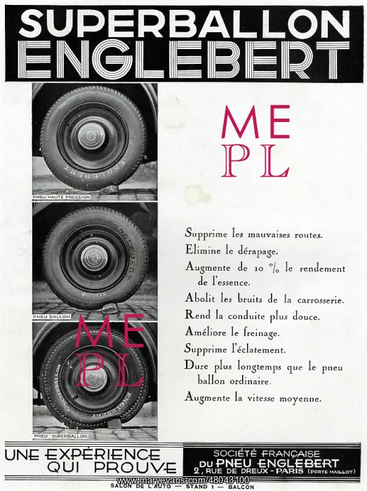: Magazine Advertisement for Englebert car tyres : Magazine Advertisement for Englebert car tyres