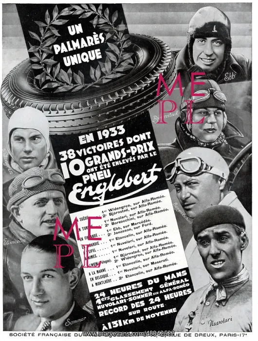 : Magazine Advertisement for Englebert tyres : Magazine Advertisement for Englebert tyres