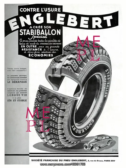 : Magazine Advertisement for Englebert tyres : Magazine Advertisement for Englebert tyres