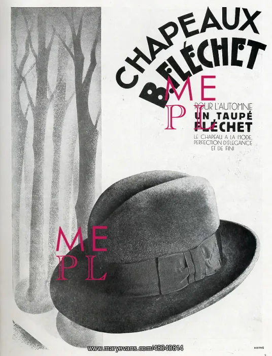 : Magazine Advertisement for Flechet hats : Magazine Advertisement for Flechet hats