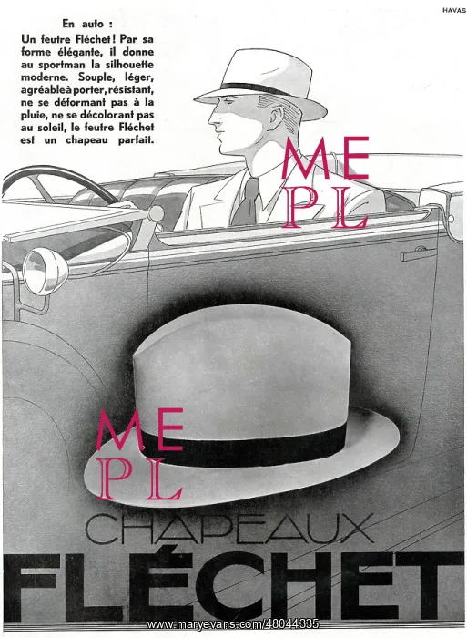: Magazine Advertisement for Flechet hats : Magazine Advertisement for Flechet hats