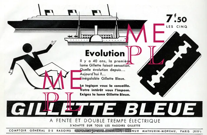 : Magazine Advertisement for Gillette razor blades : Magazine Advertisement for Gillette razor blades