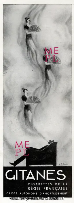 : Magazine Advertisement for Gitanes cigarettes : Magazine Advertisement for Gitanes cigarettes